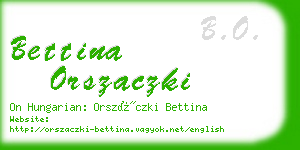 bettina orszaczki business card